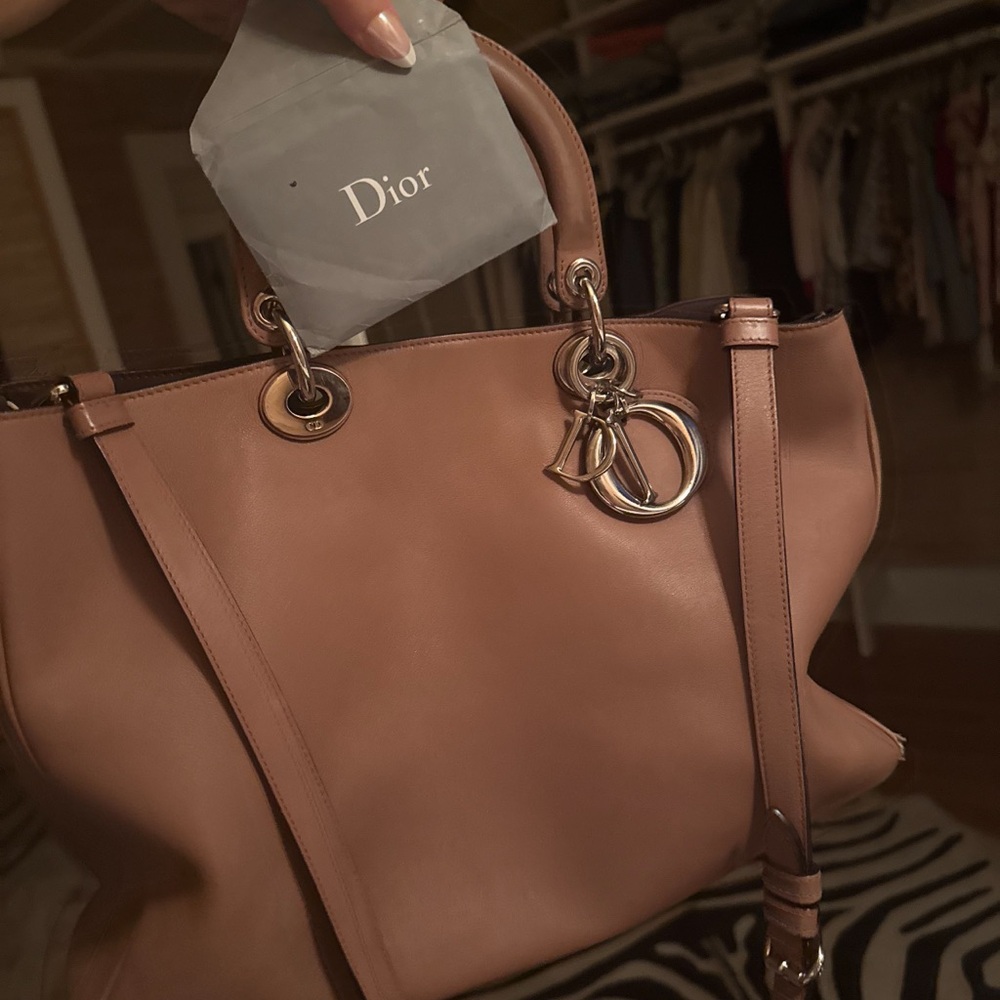 Dior Leather Tote Bag in  Taupe